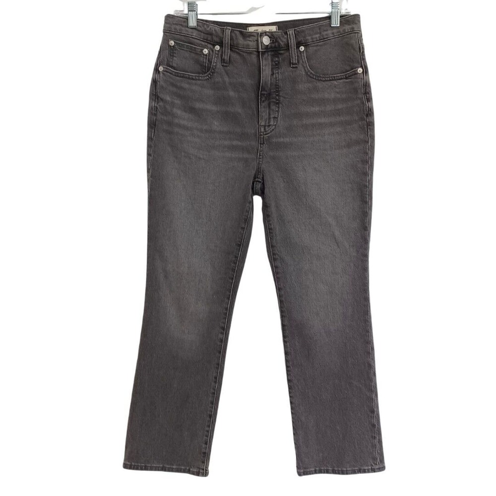 Madewell Jeans Women's 28 Slim Demi Boot Cropped High Rise Charcoal Gray Stretch